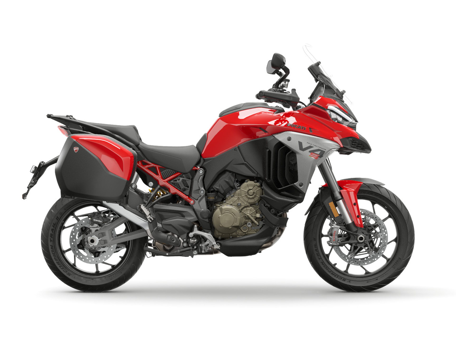 Ducati Multistrada V4 S Travel + Radar in Ducati Red.