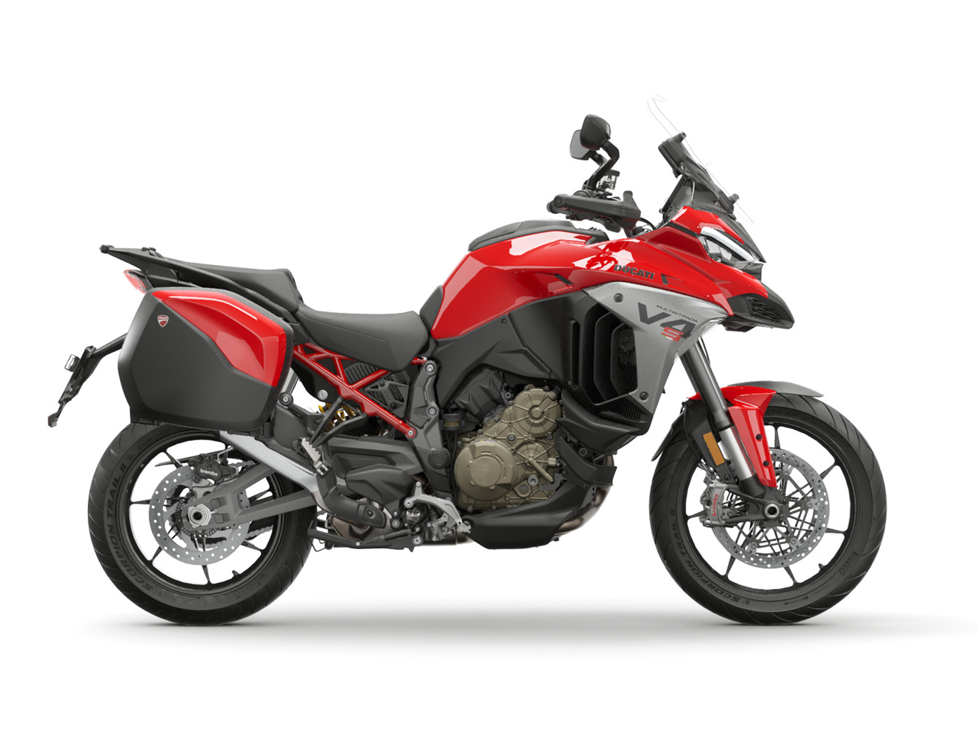Ducati Multistrada V4 S Sport Travel + Radar in Ducati Red.