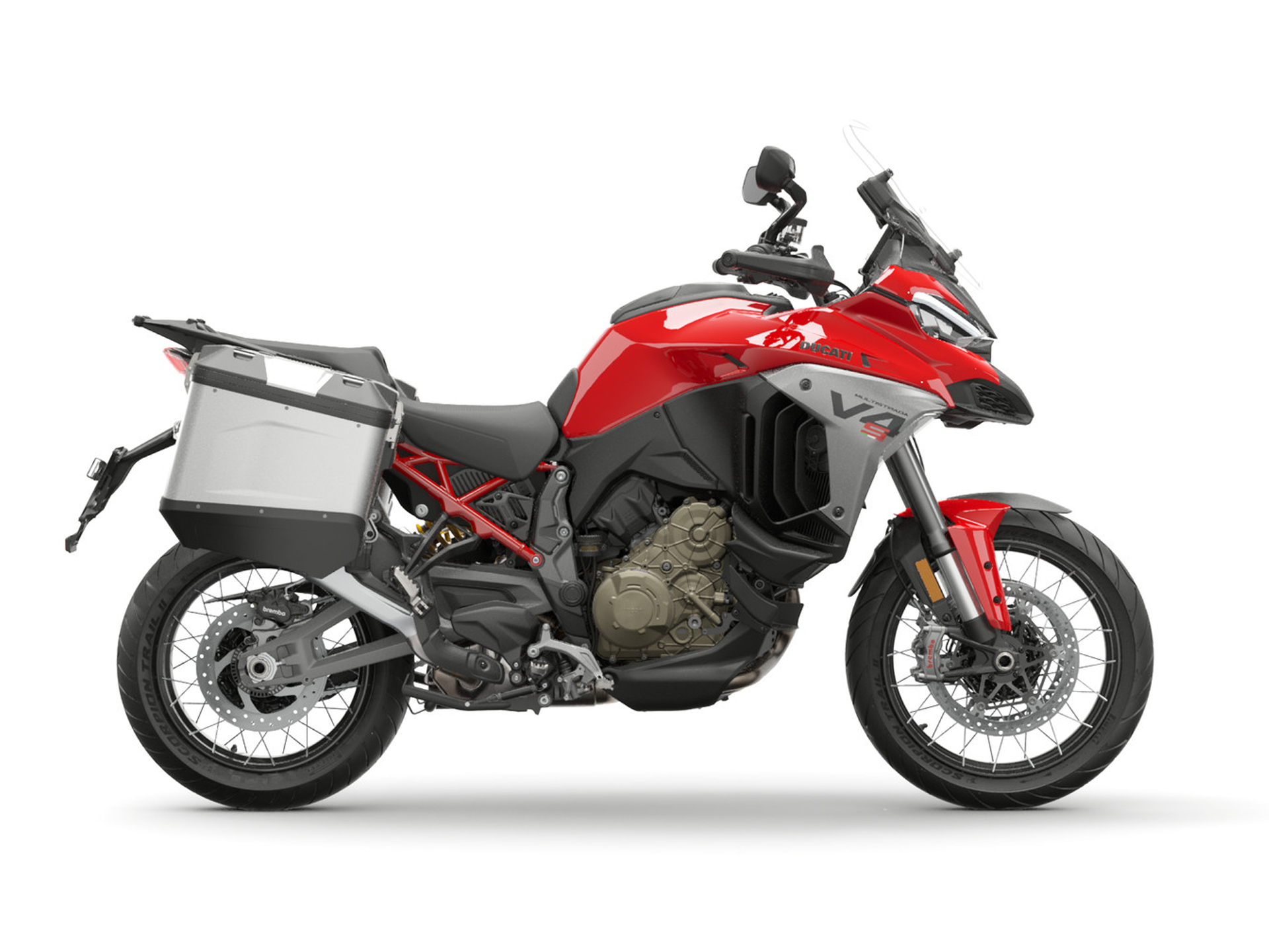 Ducati Multistrada V4 S Adventure Travel + Radar in Ducati Red.
